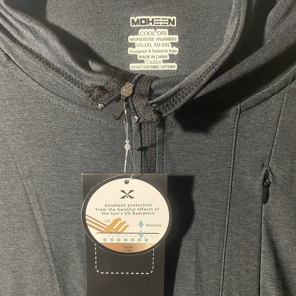 MOHEEN 2XL UV UPF 50+ Jacket Running Cool-Dri Thumb Hole Hood Athleisure NWT